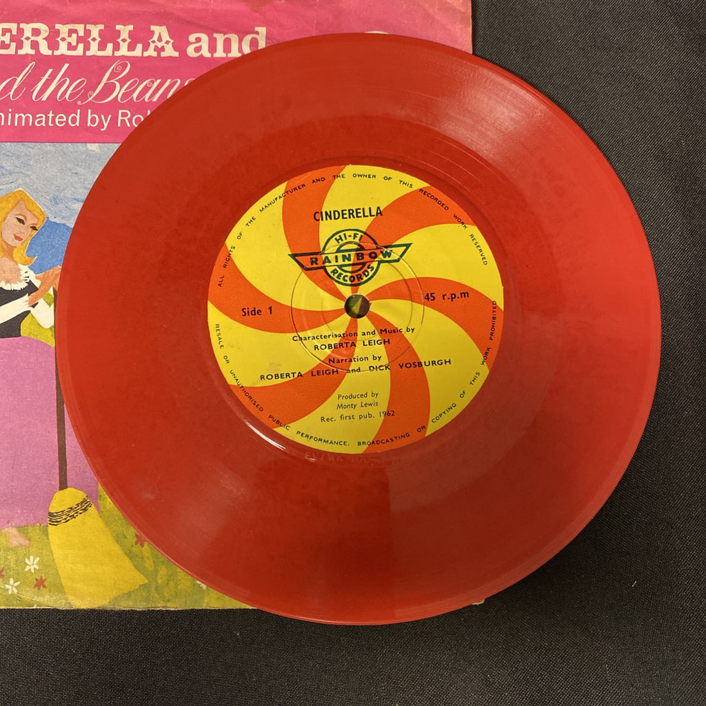 VINYL RECORD - Hi Fi Rainbow Records Cinderella and more RED Vinyl 7" - (1443)