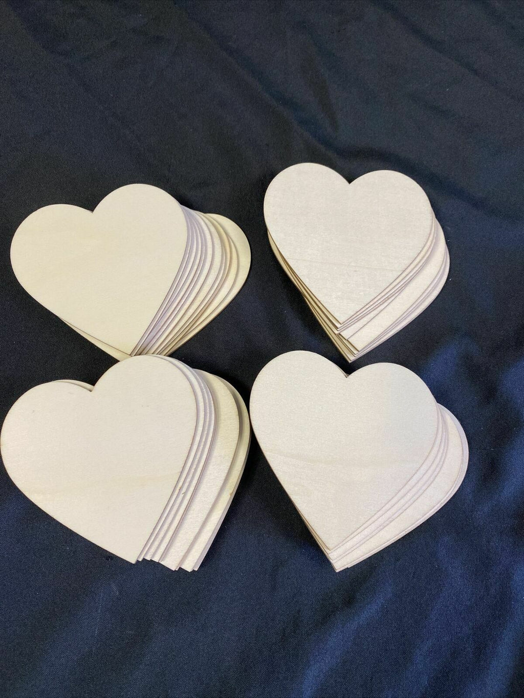 Hearts Wood Blank Plain 3mm x 10cm Ply x 45 - Weddings etc - (7692)