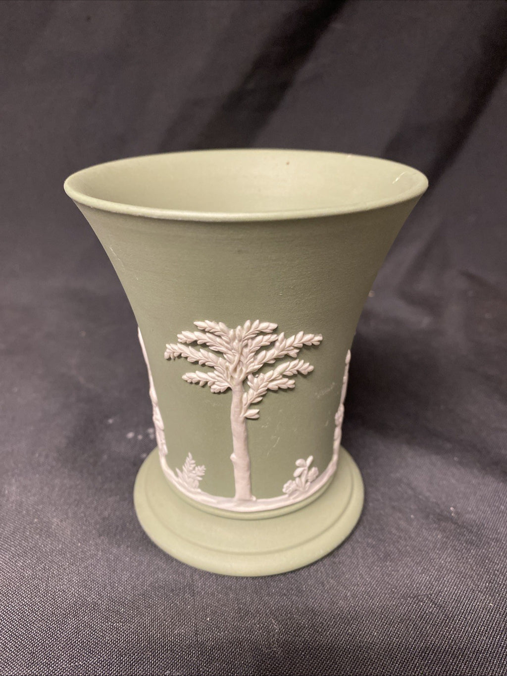 Vintage Wedgwood Jasperware Sage Green Grecian Vase - (1602)