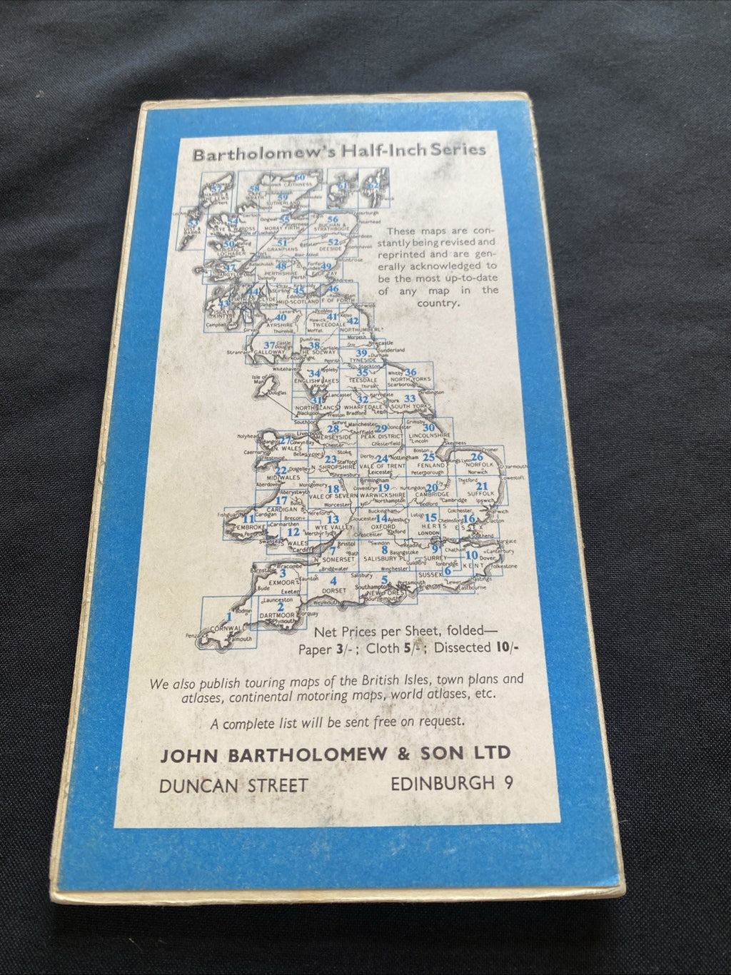 Pembroke Bartholomew Revised Half Inch contoured Paper Map #11 (1275)