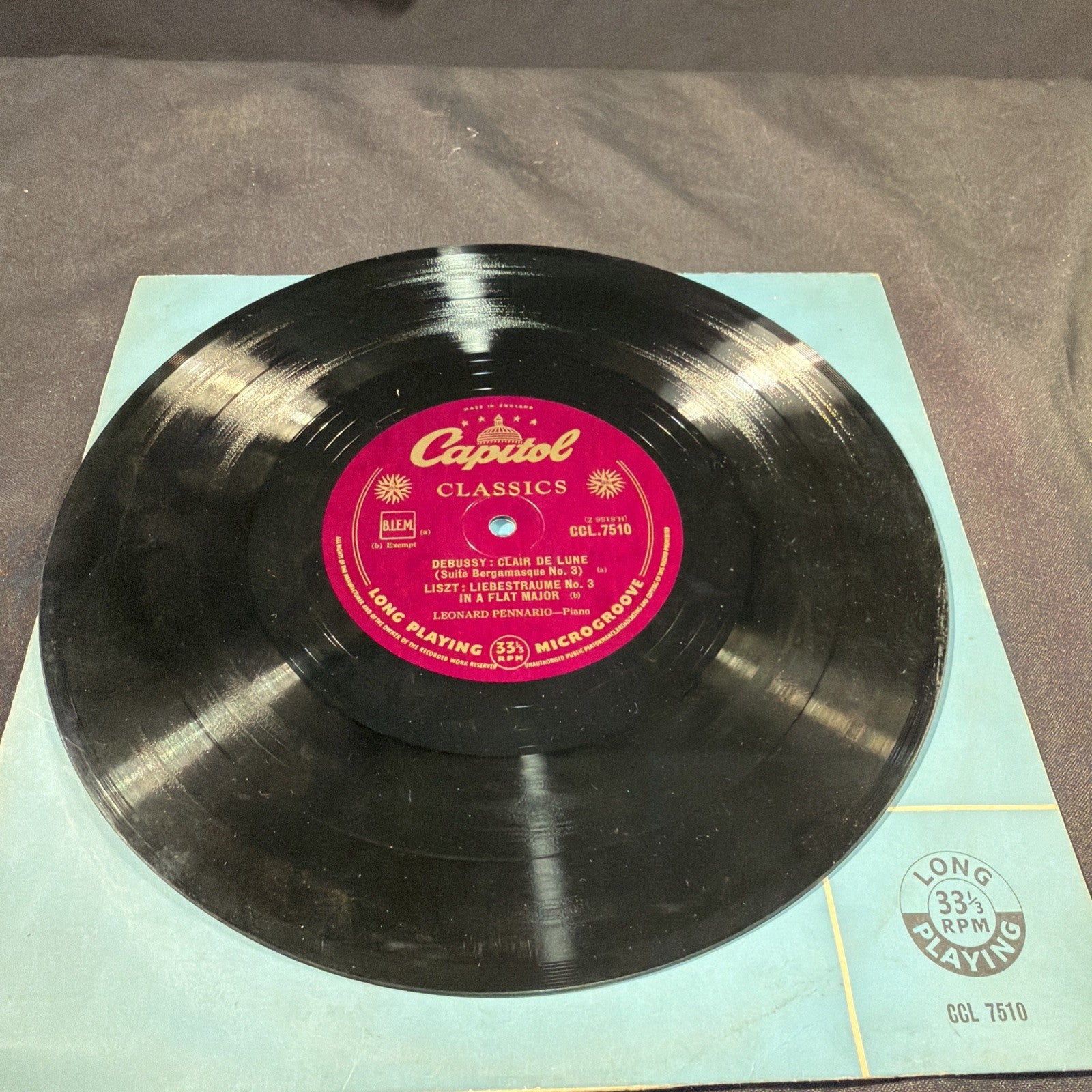 VINYL RECORD - Pennario; Chopin OP53, Debussy Clair De Lune, Liszt Liebestraum