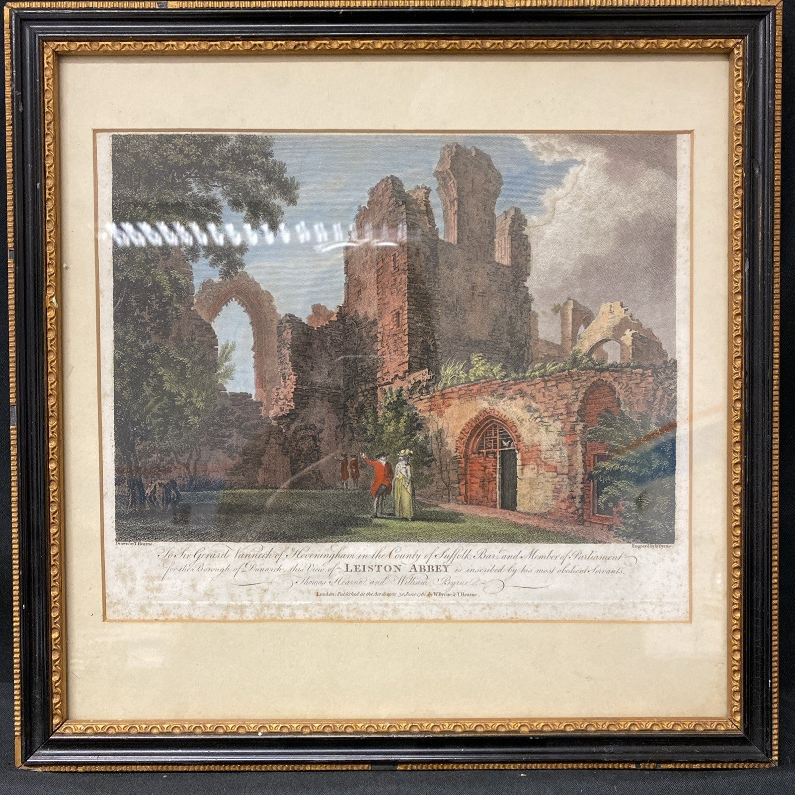 1781 Coloured Engraving Leiston Abbey W.Byrne, T.Hearne Framer H.Alden - (1767)