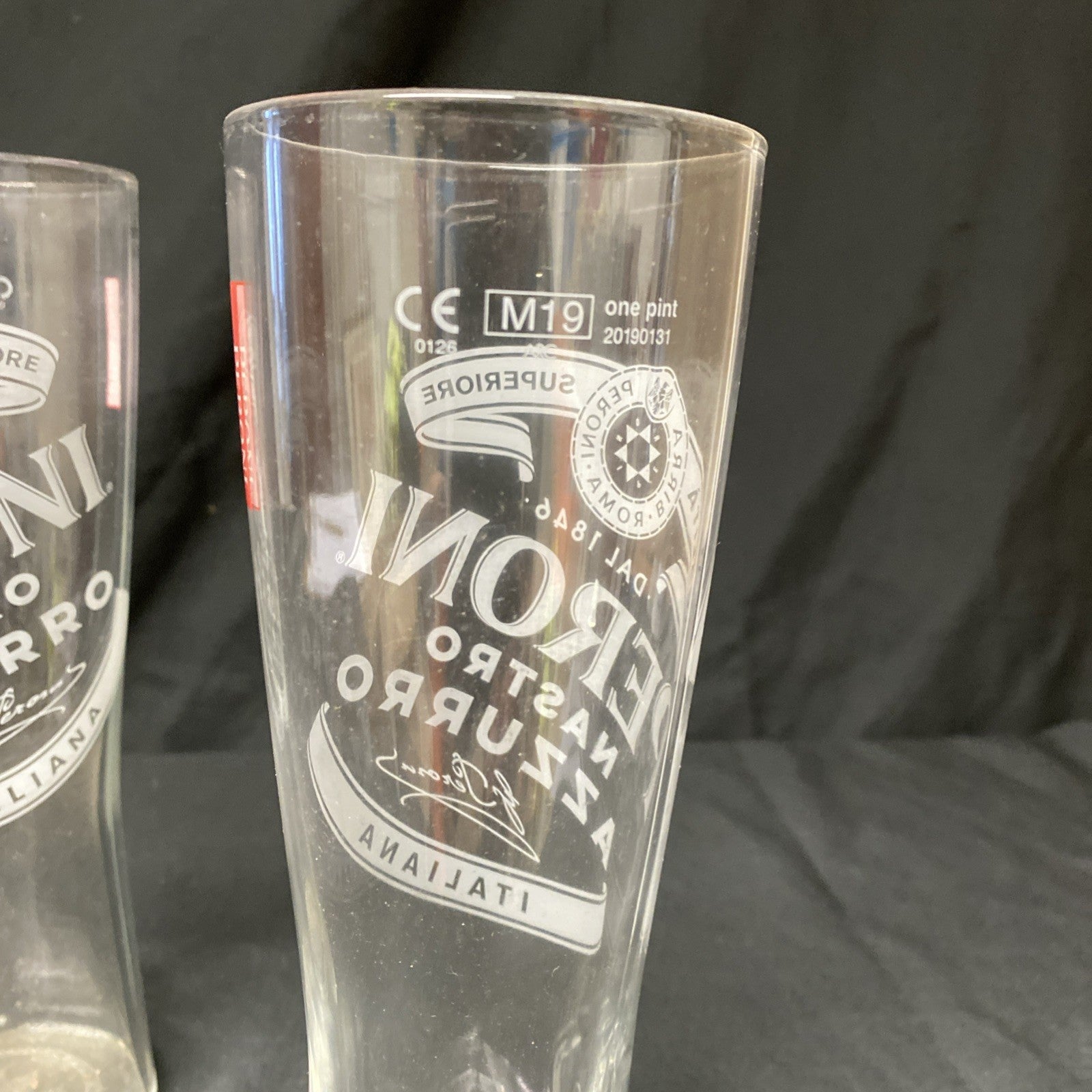 2X Peroni Nastro Azzurro Pint Glasses Lager Beer Bitter Drinks Home Bar Pub Party -(1328)