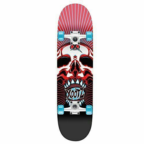 Xootz Double Kick Skateboard - Skull design  31" Skate board