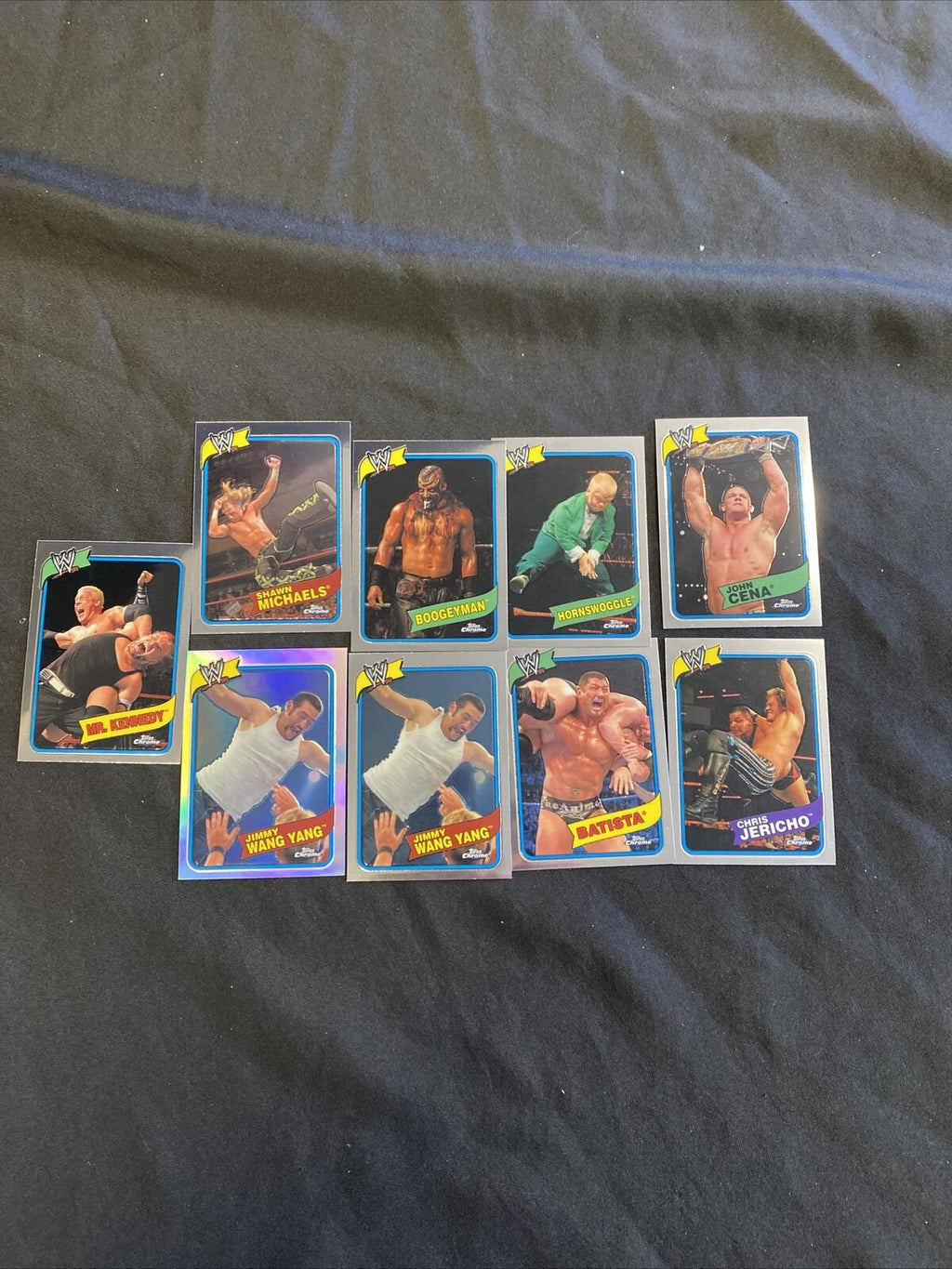 Topps WWE Chrome 2008 MINT Opened to Identify 9 x Chrome Cards - (6657)