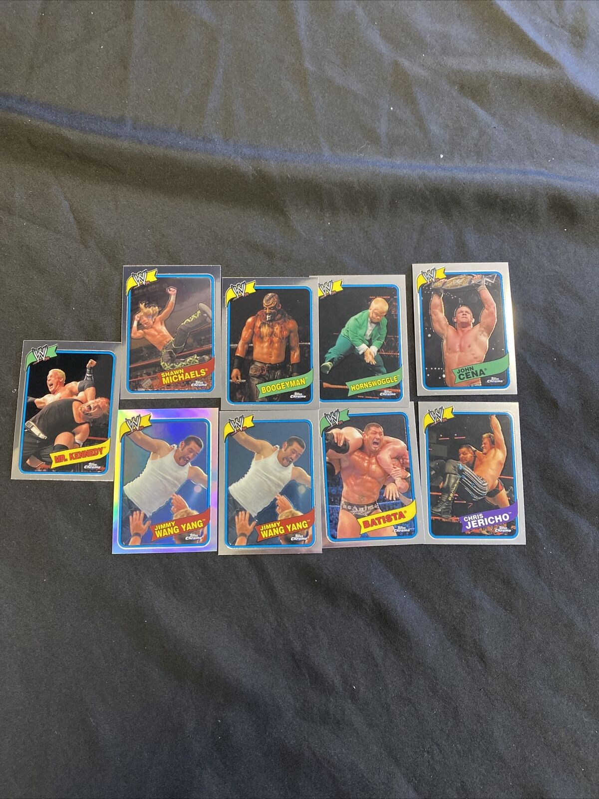 Topps WWE Chrome 2008 MINT Opened to Identify 9 x Chrome Cards - (6657)
