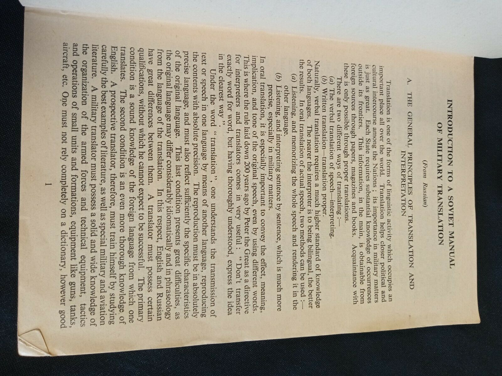 Royal Air Force Air Ministry Handbook for Interpreters RUSSIAN Book 1951 - (7809