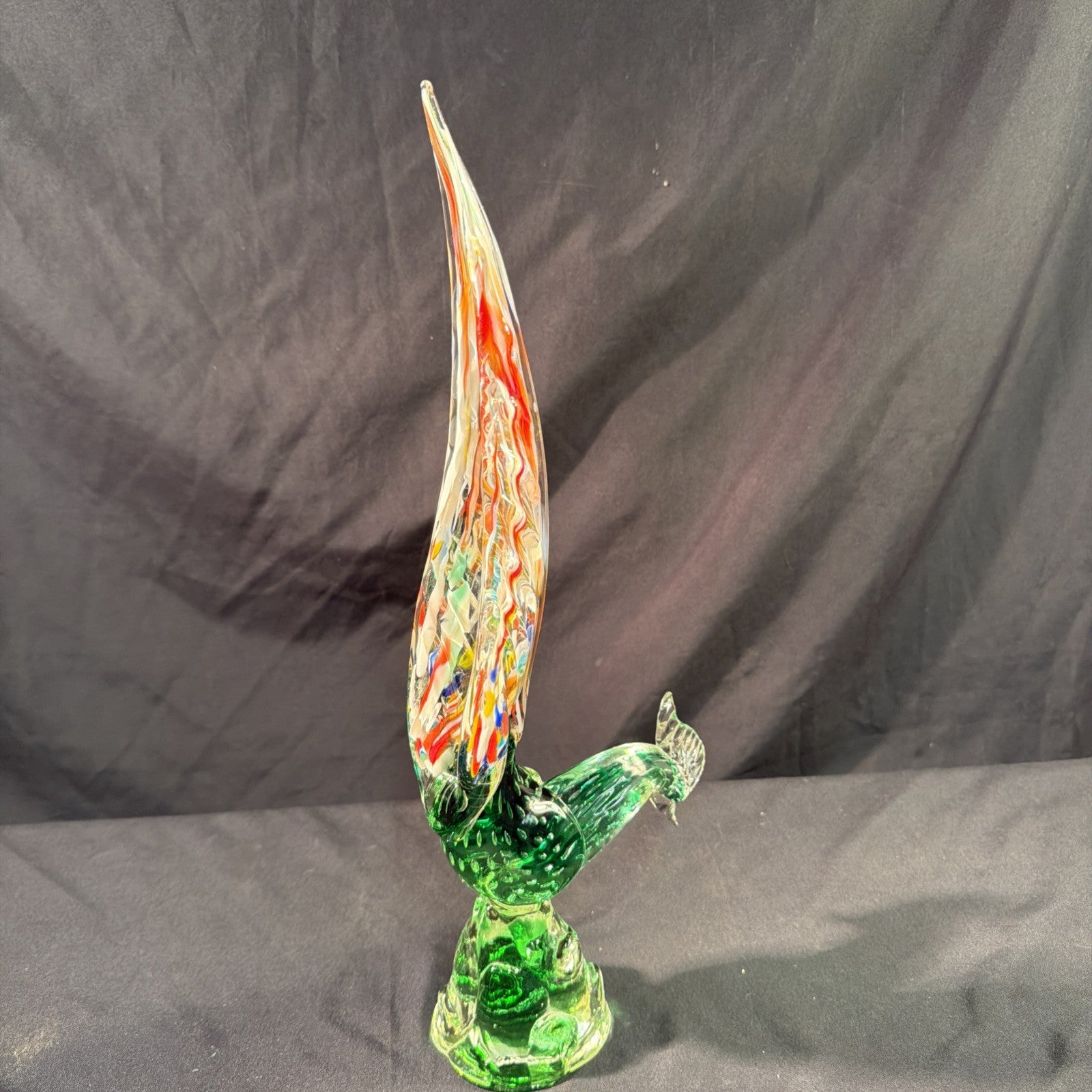 Murano pheasant incredible 45cm tall coloured glass Vintage - (2081)