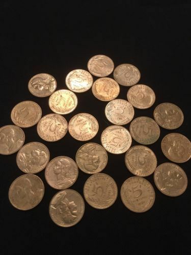 France 5 Centimes Coins Marianne - 24 x 1980's + 1 x 90's - (2754)