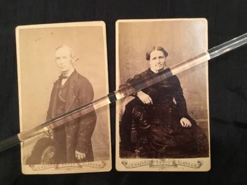 Victorian CDV Cabinet Photo -1870’s Hazard London X 2 Husband & Wife (2314