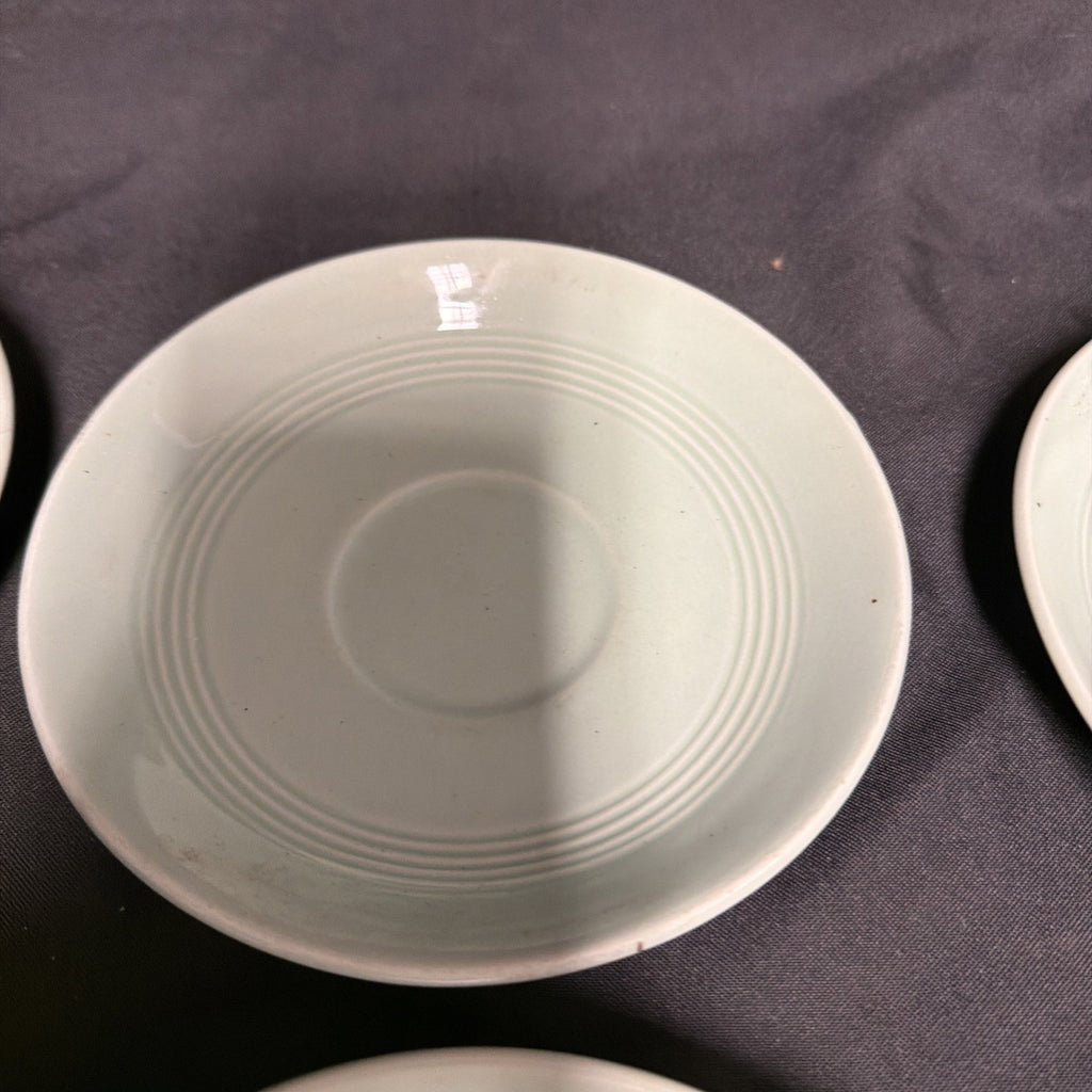 Wood's Ware Beryl Utility Green 1940's Ceramic Tea Saucer x 6 - (1919) 