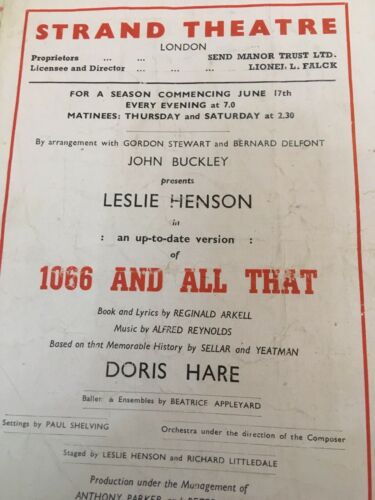 The Strand The Palace The Saville Theatre London Programmes 1940's x 5 - (2949)