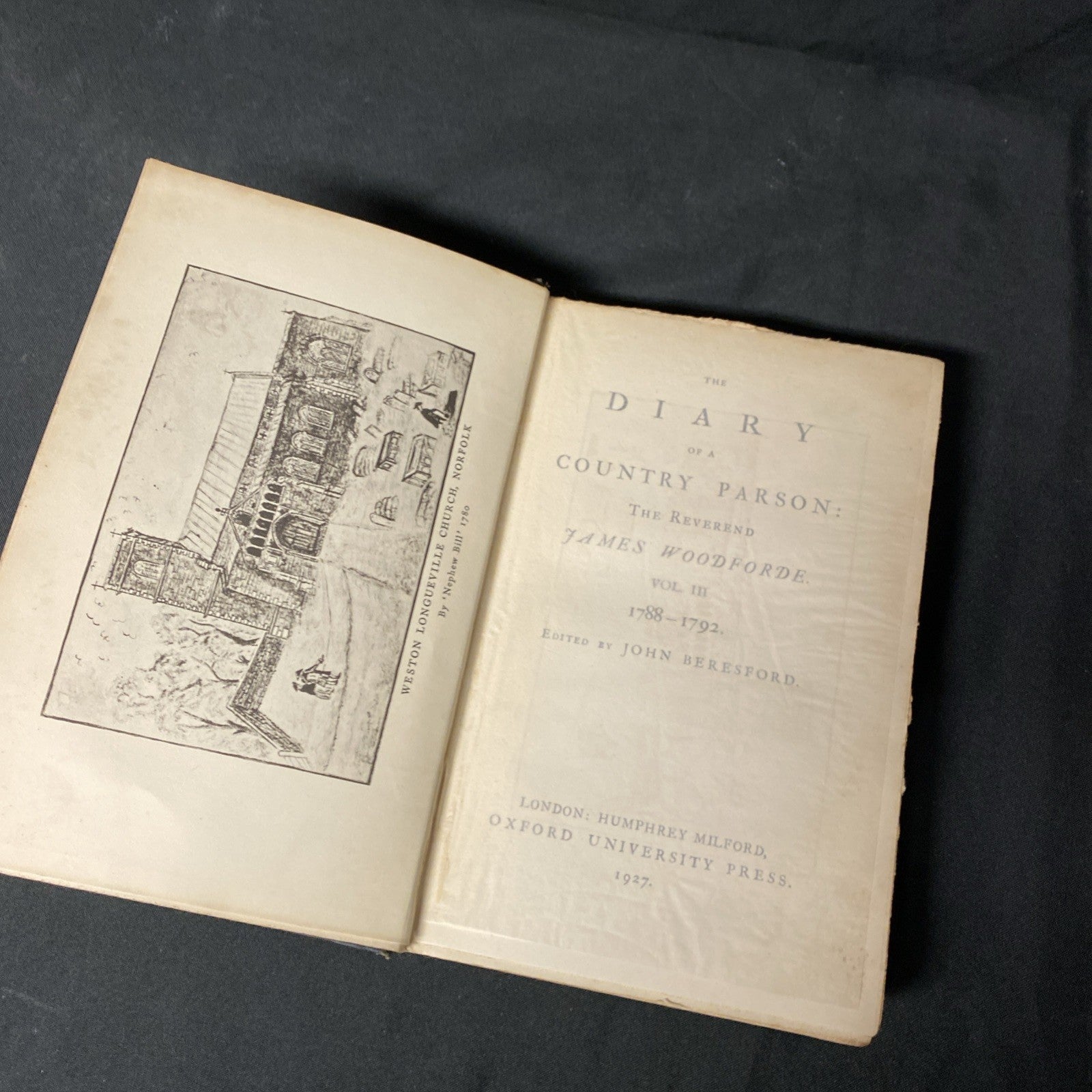 Book - Diary of a Country Parson VIII - James Woodforde - 1926 - (1547)