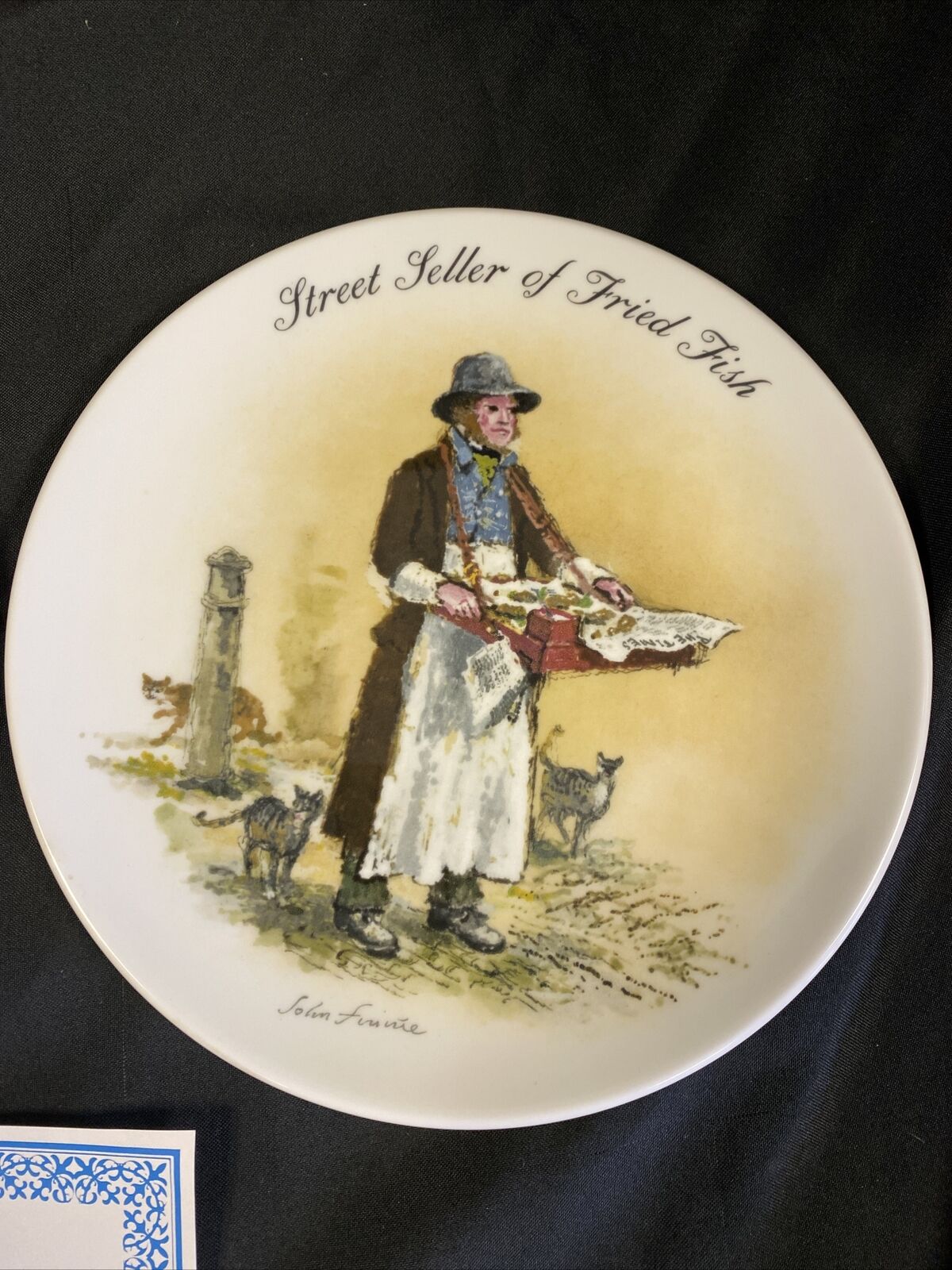 Wedgwood 1985 LONDON Collectors plates x2 Baked Potato & Fried Fish -(7838