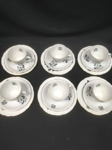 Bohemia Ceramic Works Czechoslovakia tea set antique 18 piece (6 trio) -(2764)