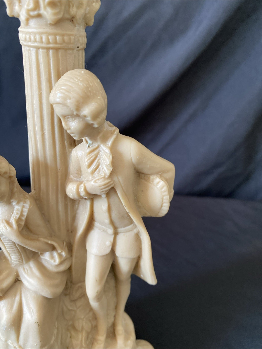 Vintage Resin J.B Reg Design Courting Couple Figure Candle Holder 1970's (1186)
