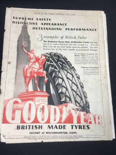 Punch London Charivari Magazine July 5th 1933 Ads Morris Shell KLG Castrol (2878