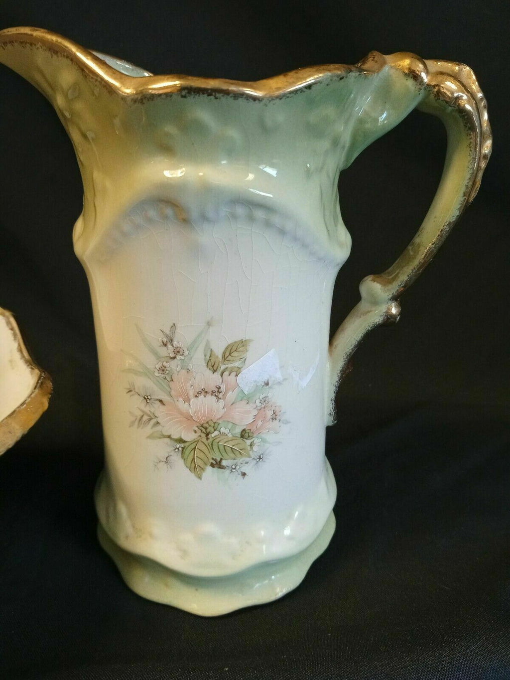 Vintage Shorter & Son Hand Painted Staffordshire Ironstone Basket and Jug (7886)