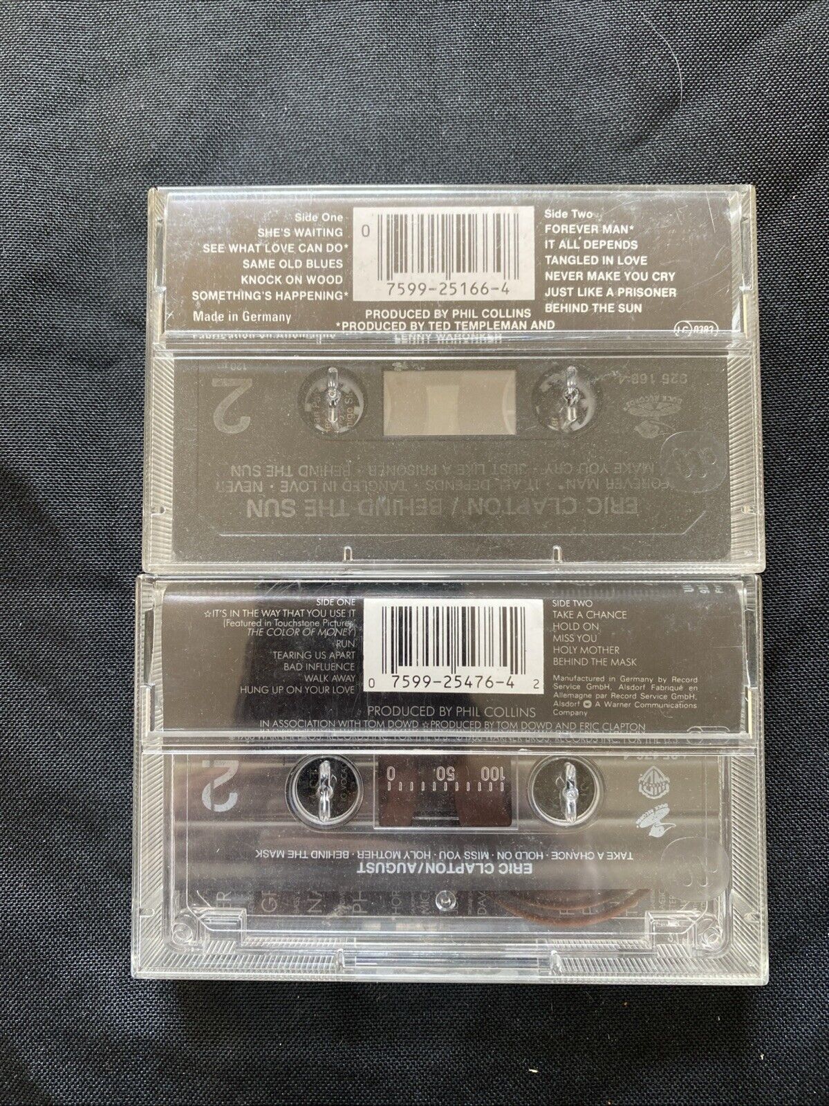 Eric Clapton Cassette Tapes Behind The Sun & August -(5900)