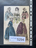 Victorian Regency London Fashion Engraving Plate Antique January 1841 - (5294)