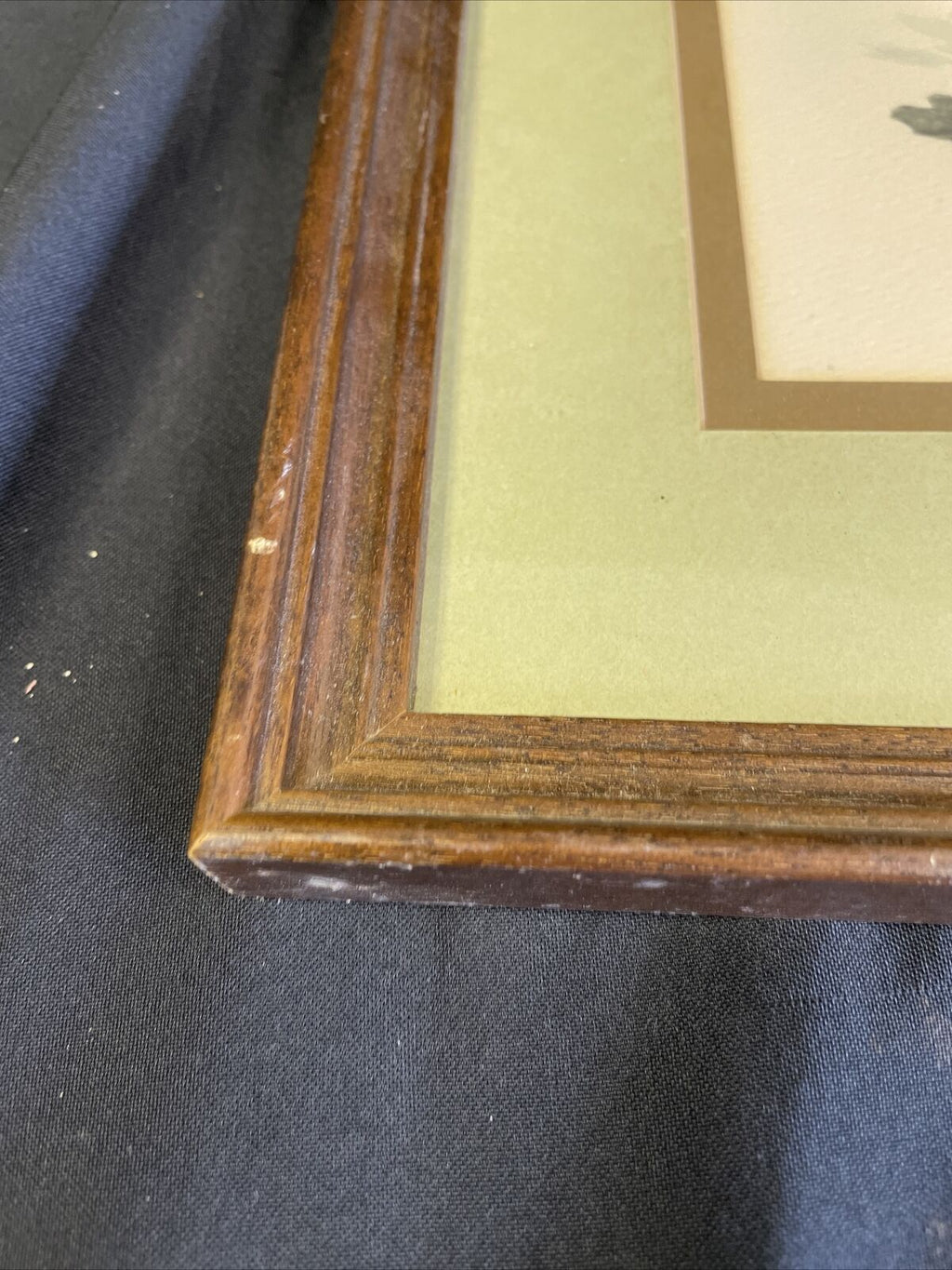 Vintage double matted watercolour print large by F Massa Hay Cart - (8142)