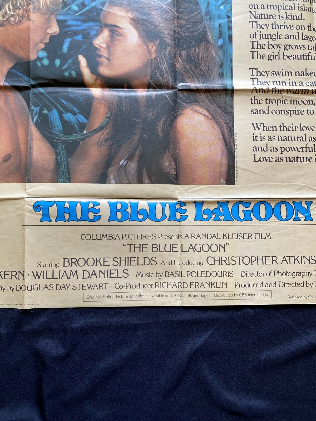 ORIGINAL UK QUAD POSTER - The Blue Lagoon 1980 -  30" x 40" - (6590)
