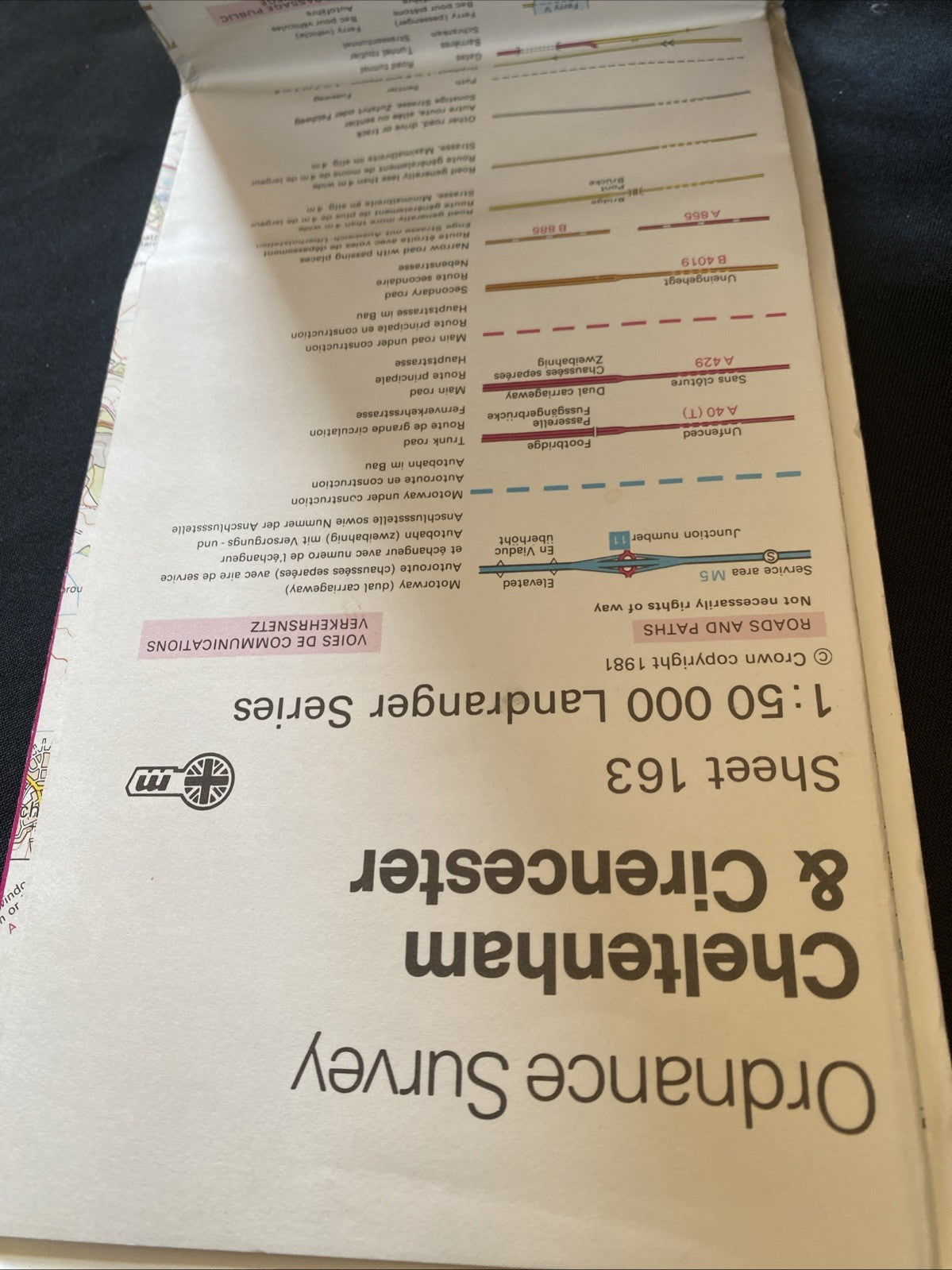 Cheltenham & Cirencester Ordnance Survey OS Landranger Map #163 1:50 sc (1220)