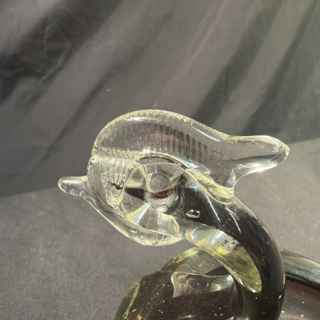 Murano Glass Swan Smoked & Red Glass Trinket bowl 19cm Vintage 1970's - (2085)