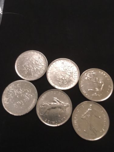 France 5 Francs Coins All 1970's x 6 - (2800)