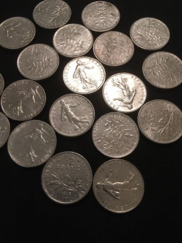 France Franc 1/2  Francs Coins x 19 - 1960's to 1990's - (2811)