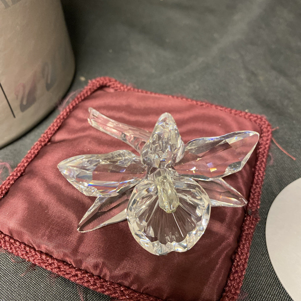 Swarovski Silver Crystal Orchid Flower Boxed Stunning - (1628)