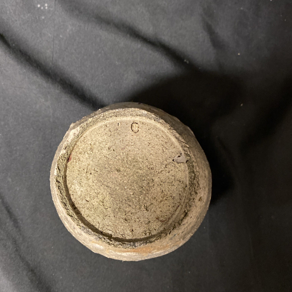 Antique Japanese Stoneware Ginger Jar 9cm x 10cm C-1800s -(1373)