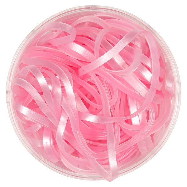 BULK BUY 12 x pots of Rubber Bands in shiny pink with screw lid pot - Paperchase