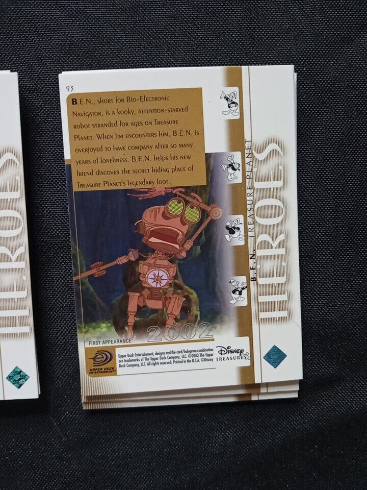 Upper Deck 2003 Disney Treasures Series FULL SET x 90 Trading Cards -(5736)