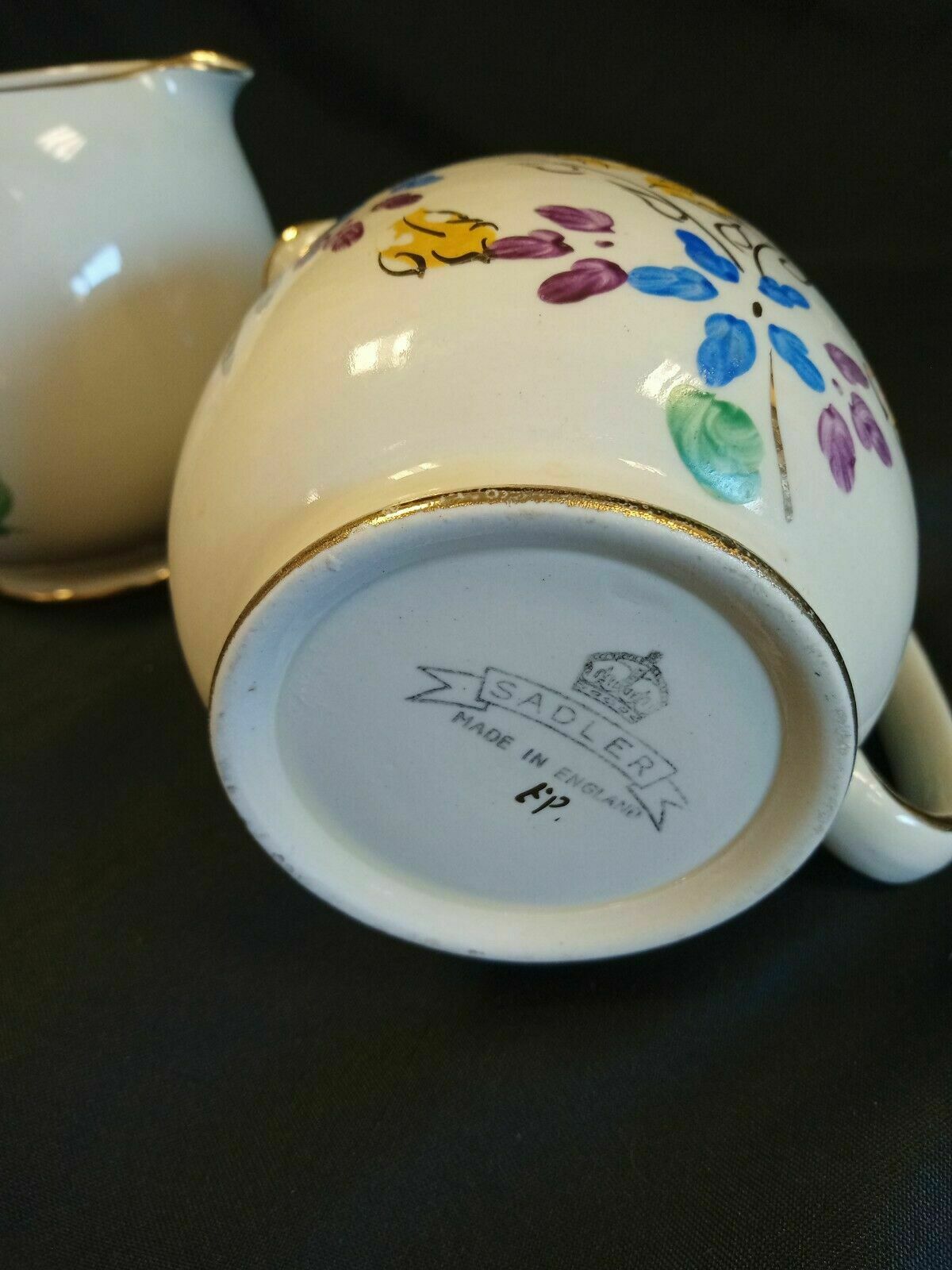 Sadler milk Jug x 2 Gilt edge - Vintage nice condition - (7894)