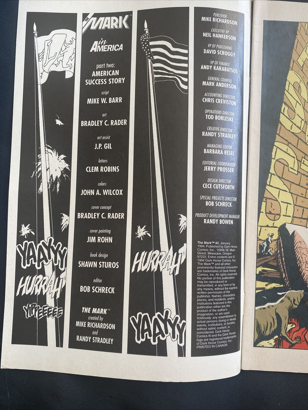 COMIC  - DARK HORSE Comics - The MARK in AMERICA #2 Jan 1994 - (8755)