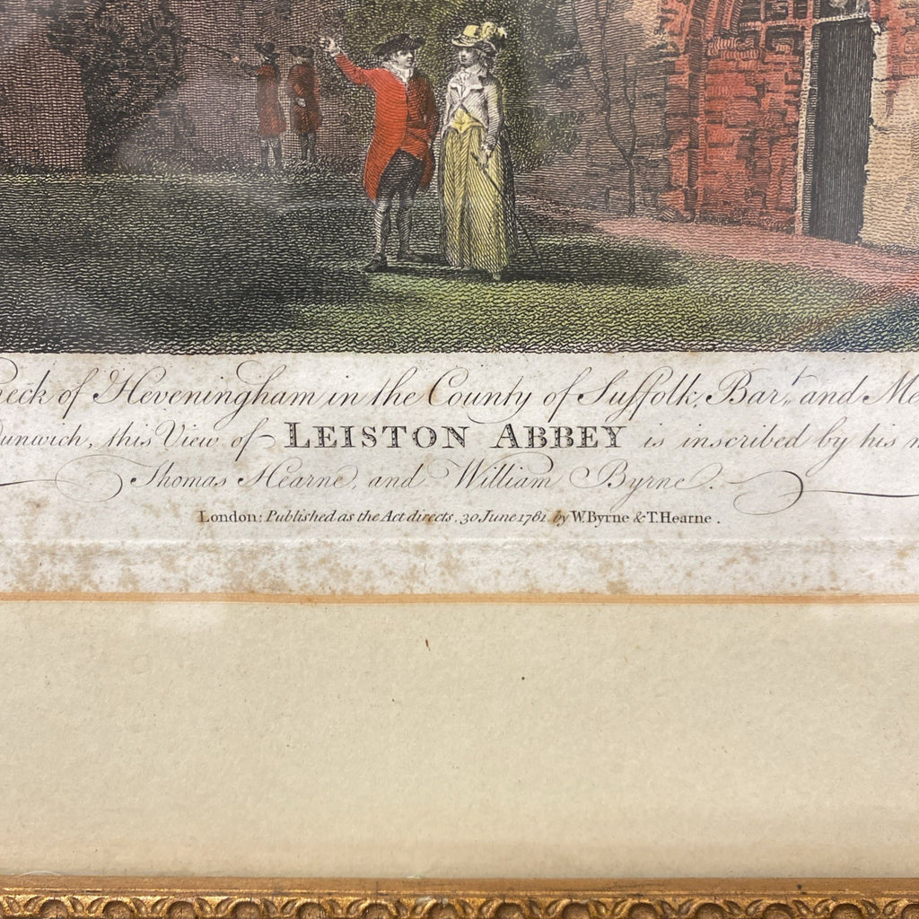 1781 Coloured Engraving Leiston Abbey W.Byrne, T.Hearne Framer H.Alden - (1767)