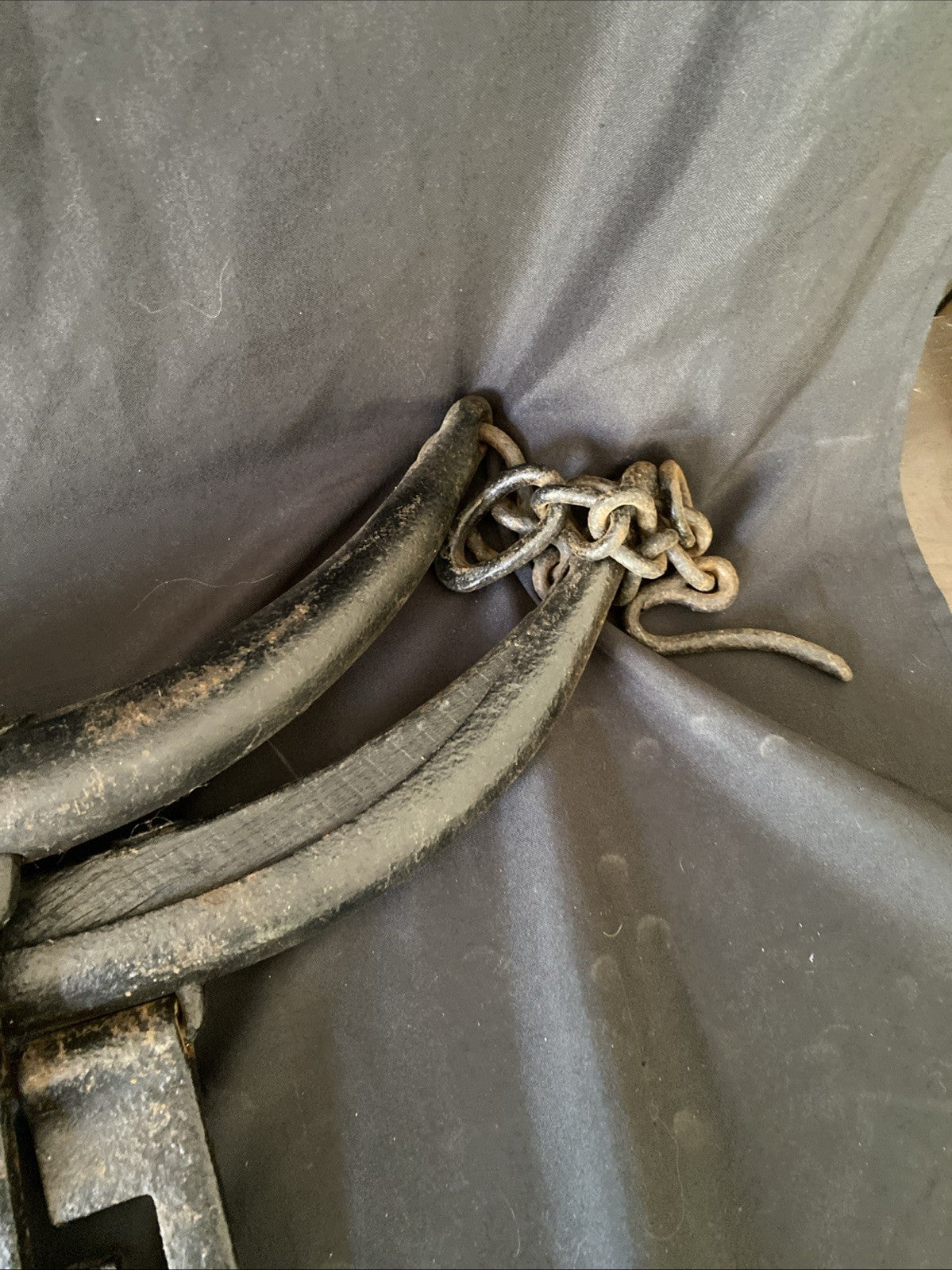Antique PAIR Horse Tack Harness Hames Carriage Cart Wood Iron Wall Hanging