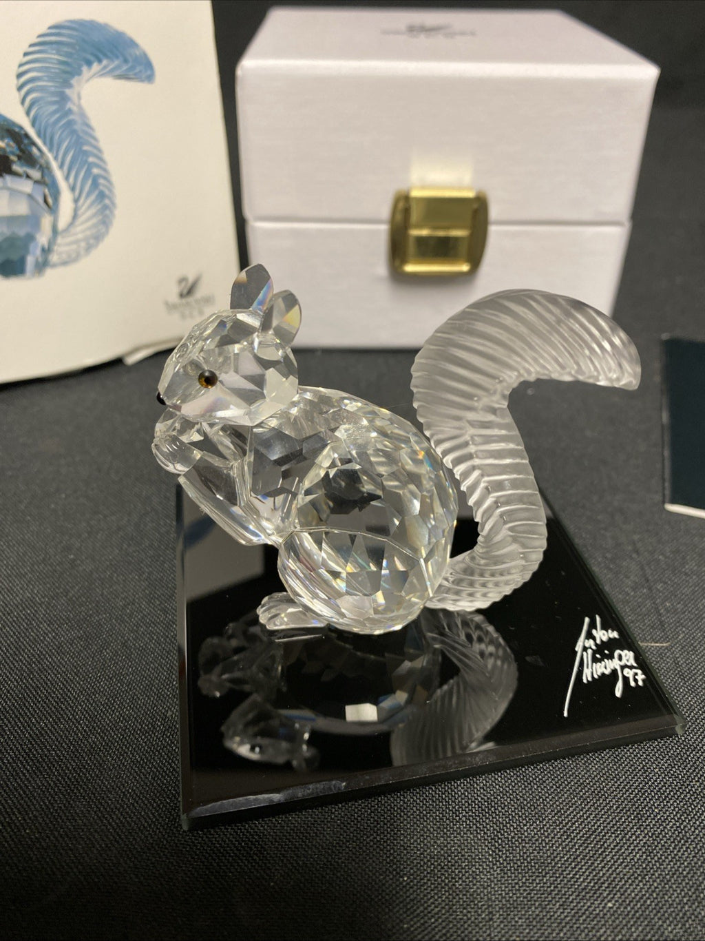 Swarovski Silver Crystal 10th Anniversary 1997 The Squirrel Boxed - (1613)