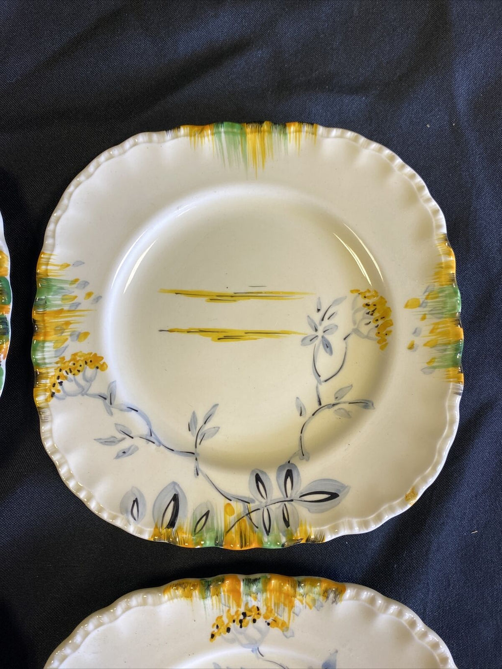 Grindley 15cm Tea Plates x 4 Art Deco design Otis - Excellent condition - (7565)