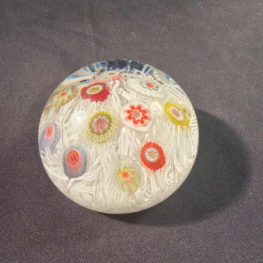 Crieff Strathearn Spaced Millefiori Glass paperweight 1970's Vintage  - (2087)