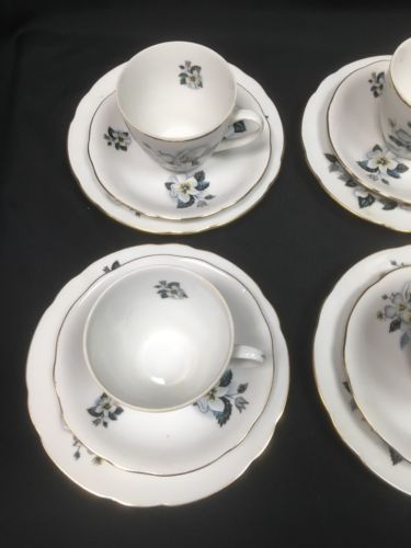 Bohemia Ceramic Works Czechoslovakia tea set antique 18 piece (6 trio) -(2764)