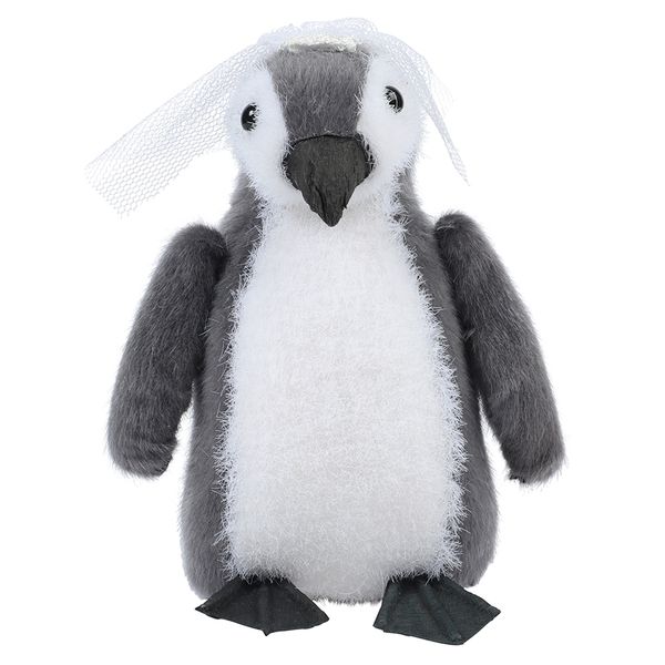 BULK BUY 6 x Wedding Display Ornament gift - Penguin Bride hard plush - Paperchase
