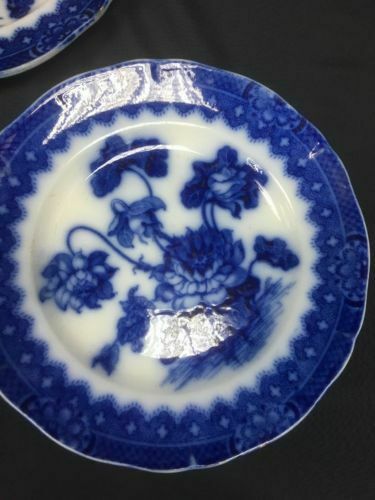 Thomas Dimmock & Co Kaolin Ware No 9 Stoneware Victorian x 3 plates 9" - (6672