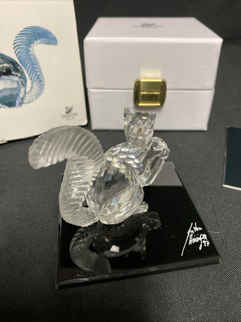 Swarovski Silver Crystal 10th Anniversary 1997 The Squirrel Boxed - (1613)