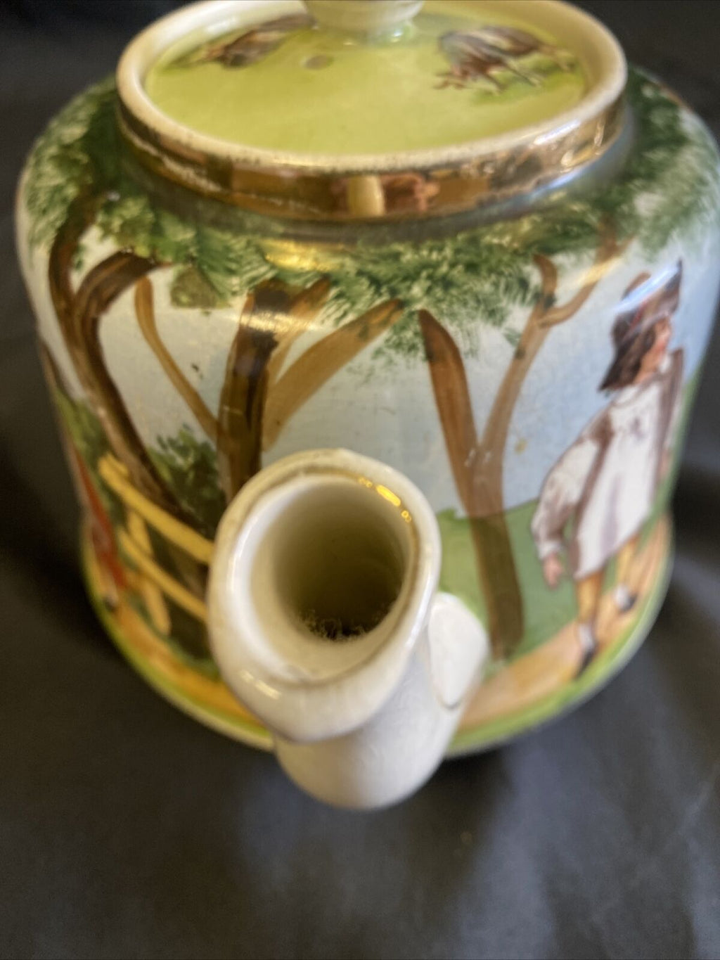 Genuine Staffordshire Benthall - Salopian Teapot Jack & Jill 1920's RARE - (7568