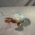 Murano Glass Turtle Amber Glass Ornament 15cm Vintage 1970's - (2084)