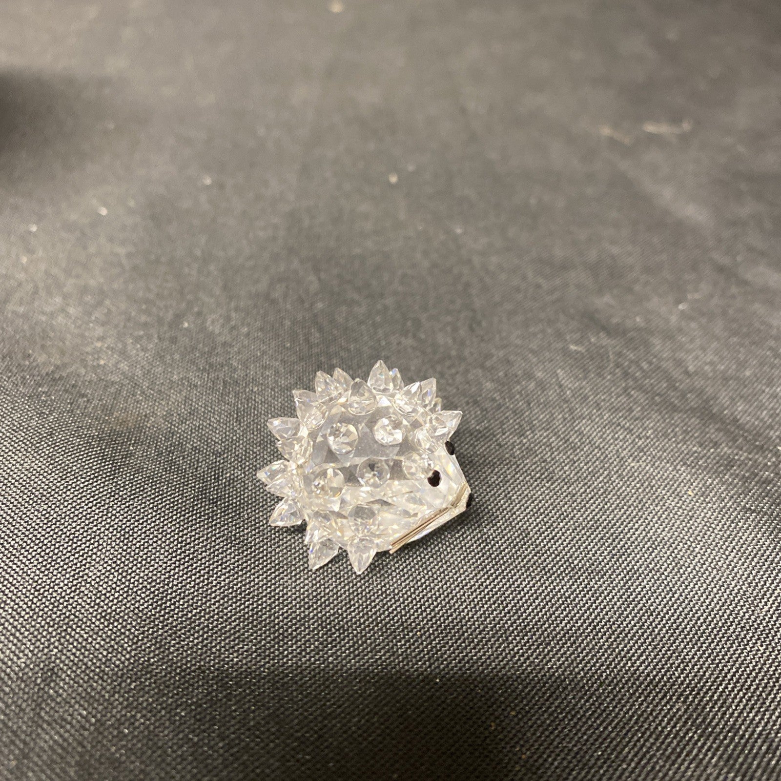 Swarovski Silver Crystal Hedgehog with Silver Whiskers 2cm Boxed -(1606)