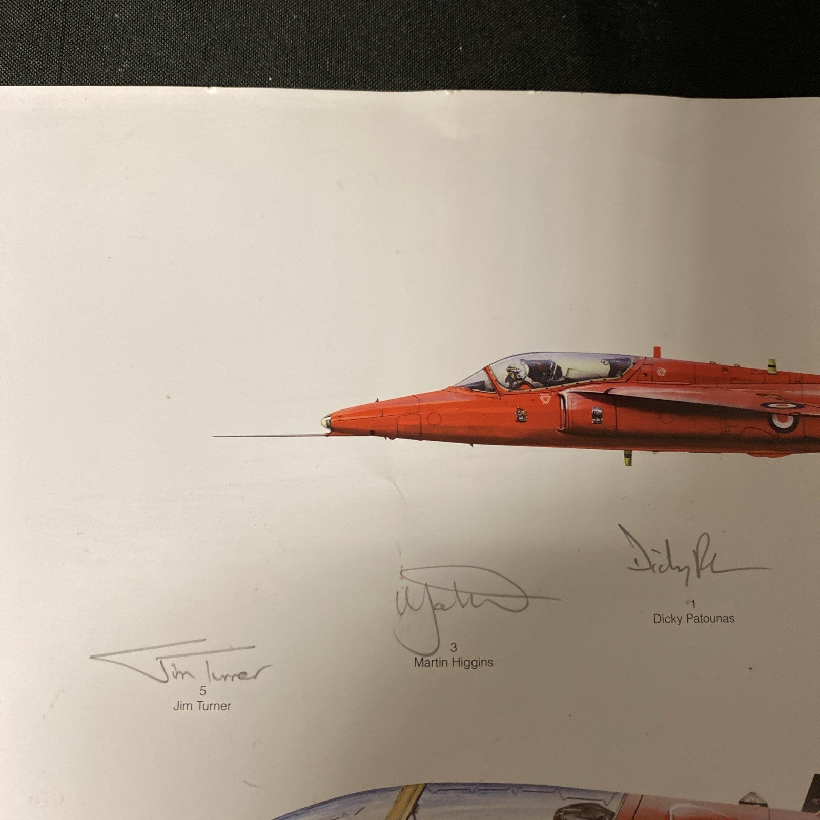 RAF RED ARROWS HAWK T1A XX237 SIGNED BY ALL THE SQUADRON PRINT 2005 RARE - (1639)