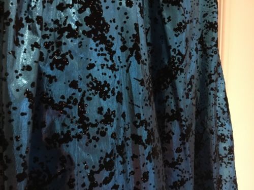 Marion Donaldson Vintage 1980’s Dress Blue + Black Velvet Prop Collectors (2537)